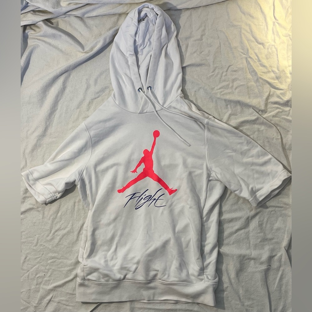 Short Sleeve Hoodie | White, Medium, Jordan